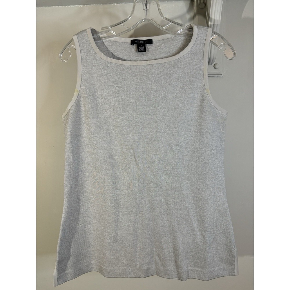 ST JOHN Gray Tank Top Santana Knit‎ S